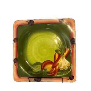Laurie Gates Gates Ware Vegetable Design Serving plate/ Platter   11” Square